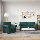 vidaXL Kanapé Szett 2 pcs Sötétzöld 175 x 82 x 80 cm szövet