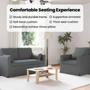 vidaXL Kanapé Szett 2 pcs Sötétszürke 158 x 78 x 80 cm szövet