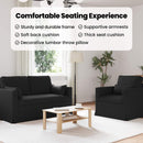 vidaXL Kanapé Szett 2 pcs Fekete 158 x 78 x 80 cm szövet