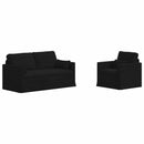 vidaXL Kanapé Szett 2 pcs Fekete 158 x 78 x 80 cm szövet