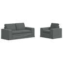 vidaXL Kanapé Szett 2 pcs Sötétszürke 182 x 80 x 82 cm szövet
