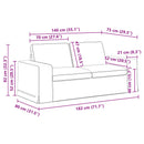 vidaXL Kanapé Szett 2 pcs Fekete 182 x 80 x 82 cm szövet