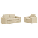 vidaXL Kanapé Szett 2 pcs Krém 182 x 80 x 82 cm szövet