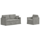 vidaXL Kanapé Szett 2 pcs Világosszürke 158 x 78 x 80 cm Bársony