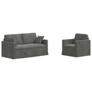 vidaXL Kanapé Szett 2 pcs Sötétszürke 158 x 78 x 80 cm Bársony