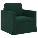 vidaXL Kanapé Szett 2 pcs Sötétzöld 158 x 78 x 80 cm Bársony