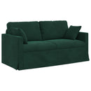 vidaXL Kanapé Szett 2 pcs Sötétzöld 158 x 78 x 80 cm Bársony