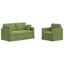 vidaXL Kanapé Szett 2 pcs Világos zöld 158 x 78 x 80 cm Bársony