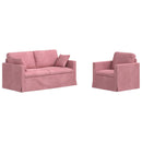 vidaXL Kanapé Szett 2 pcs Rózsaszín 158 x 78 x 80 cm Bársony