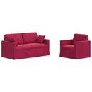 vidaXL Kanapé Szett 2 pcs Bordó 158 x 78 x 80 cm Bársony