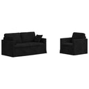 vidaXL Kanapé Szett 2 pcs Fekete 158 x 78 x 80 cm Bársony