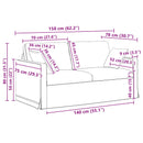 vidaXL Kanapé Szett 2 pcs Krém 158 x 78 x 80 cm Bársony