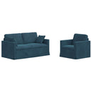 vidaXL Kanapé Szett 2 pcs Kék 158 x 78 x 80 cm Bársony