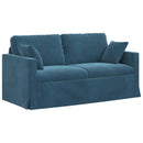 vidaXL Kanapé Szett 2 pcs Kék 158 x 78 x 80 cm Bársony