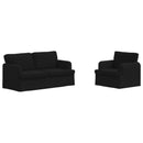 vidaXL Kanapé Szett 2 pcs Fekete 162 x 80 x 85 cm szövet