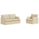 vidaXL Kanapé Szett 2 pcs Krém 162 x 80 x 85 cm szövet