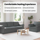 vidaXL Kanapé Szett 2 pcs Sötétszürke 215 x 82 x 80 cm szövet