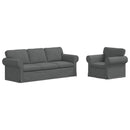 vidaXL Kanapé Szett 2 pcs Sötétszürke 215 x 82 x 80 cm szövet