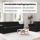 vidaXL Kanapé Szett 2 pcs Fekete 215 x 82 x 80 cm szövet