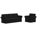 vidaXL Kanapé Szett 2 pcs Fekete 215 x 82 x 80 cm szövet