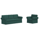 vidaXL Kanapé Szett 2 pcs Sötétzöld 215 x 82 x 80 cm szövet