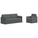 vidaXL Kanapé Szett 2 pcs Sötétszürke 198 x 78 x 80 cm szövet