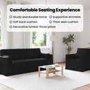 vidaXL Kanapé Szett 2 pcs Fekete 198 x 78 x 80 cm szövet