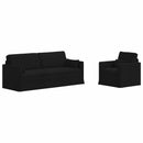 vidaXL Kanapé Szett 2 pcs Fekete 198 x 78 x 80 cm szövet
