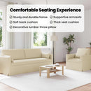 vidaXL Kanapé Szett 2 pcs Krém 198 x 78 x 80 cm szövet