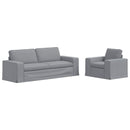 vidaXL Kanapé Szett 2 pcs Világosszürke 222 x 80 x 82 cm szövet