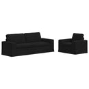 vidaXL Kanapé Szett 2 pcs Fekete 222 x 80 x 82 cm szövet