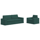 vidaXL Kanapé Szett 2 pcs Sötétzöld 222 x 80 x 82 cm szövet