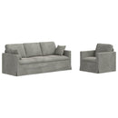 vidaXL Kanapé Szett 2 pcs Világosszürke 198 x 78 x 80 cm Bársony