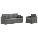 vidaXL Kanapé Szett 2 pcs Sötétszürke 198 x 78 x 80 cm Bársony