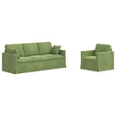 vidaXL Kanapé Szett 2 pcs Világos zöld 198 x 78 x 80 cm Bársony
