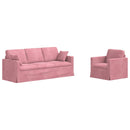 vidaXL Kanapé Szett 2 pcs Rózsaszín 198 x 78 x 80 cm Bársony