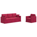 vidaXL Kanapé Szett 2 pcs Bordó 198 x 78 x 80 cm Bársony