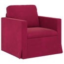 vidaXL Kanapé Szett 2 pcs Bordó 198 x 78 x 80 cm Bársony