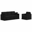 vidaXL Kanapé Szett 2 pcs Fekete 198 x 78 x 80 cm Bársony
