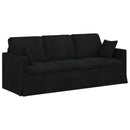 vidaXL Kanapé Szett 2 pcs Fekete 198 x 78 x 80 cm Bársony