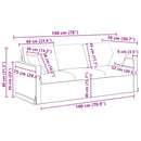 vidaXL Kanapé Szett 2 pcs Krém 198 x 78 x 80 cm Bársony