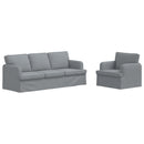 vidaXL Kanapé Szett 2 pcs Világosszürke 201 x 80 x 85 cm szövet