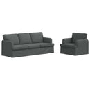 vidaXL Kanapé Szett 2 pcs Sötétszürke 201 x 80 x 85 cm szövet