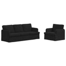 vidaXL Kanapé Szett 2 pcs Fekete 201 x 80 x 85 cm szövet