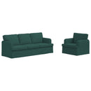 vidaXL Kanapé Szett 2 pcs Sötétzöld 201 x 80 x 85 cm szövet
