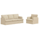 vidaXL Kanapé Szett 2 pcs Krém 201 x 80 x 85 cm szövet