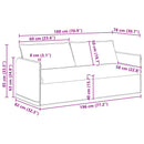 vidaXL Kanapé Szett 2 pcs Világosszürke 196 x 82 x 85 cm Szövet