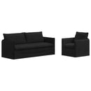 vidaXL Kanapé Szett 2 pcs Fekete 196 x 82 x 85 cm Szövet