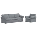 vidaXL Kanapé Szett 2 pcs Világosszürke 245 x 82 x 80 cm szövet