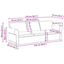 vidaXL Kanapé Szett 2 pcs Világosszürke 245 x 82 x 80 cm szövet